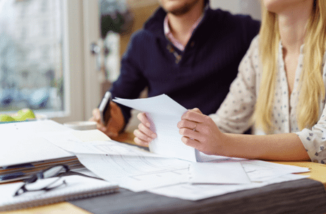 couple studying finances