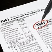 Tax Form 1041 Circled in Red Pen