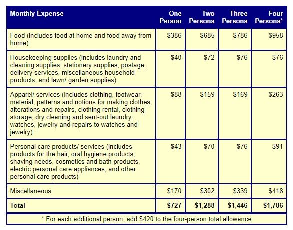 monthly expense chart